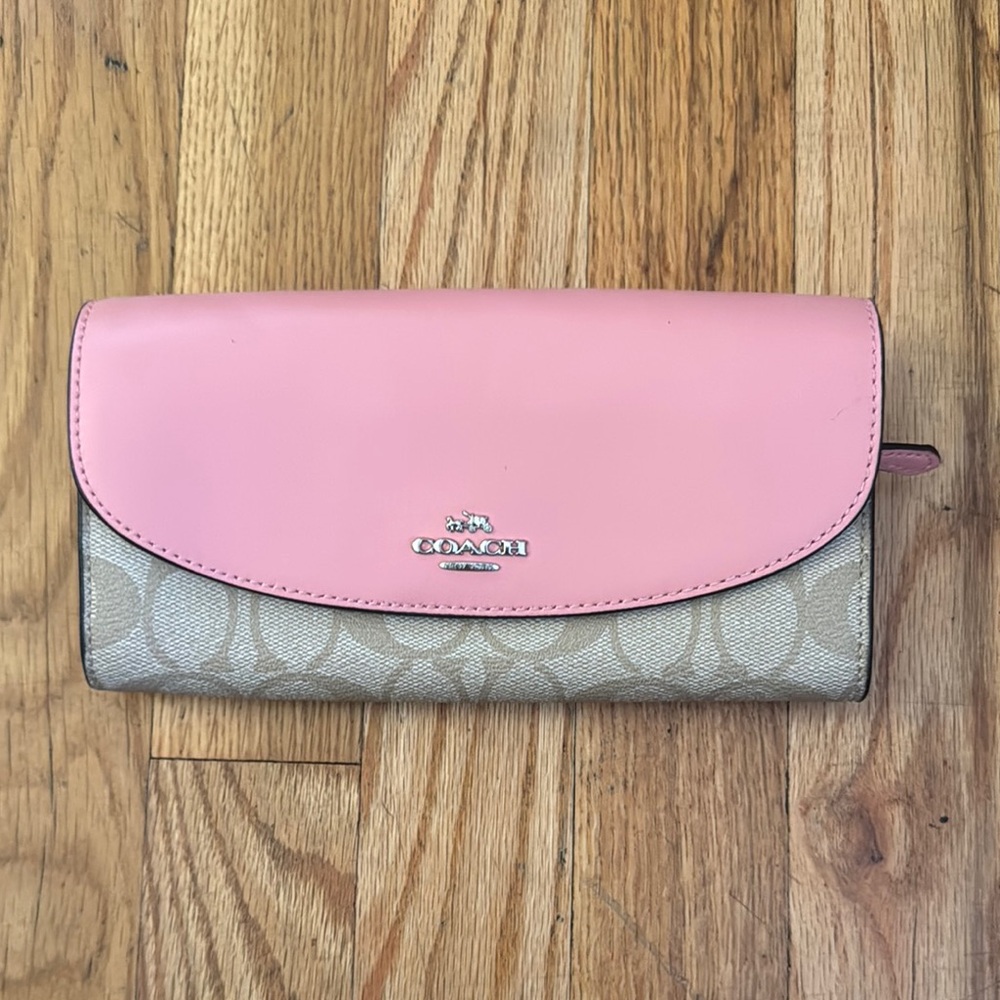 Coach Pink and Tan Women's Wallet